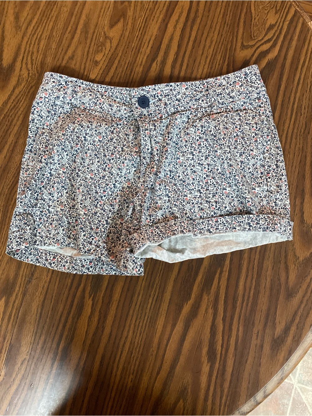 Falls Creek Women's High Waist Floral Shorts - Blue & Pink